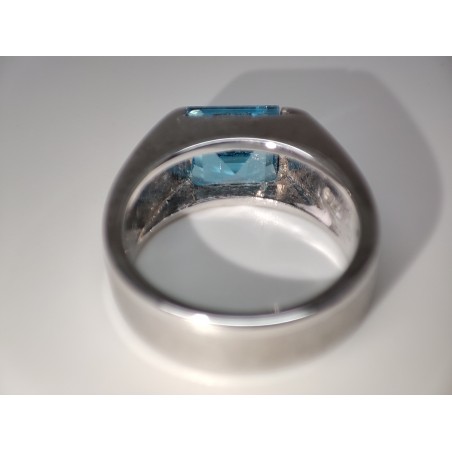 Bague En Argent 925 Massif Taille 49 Avec Une Jolie Topaze – Occasion, Pierre Naturelle